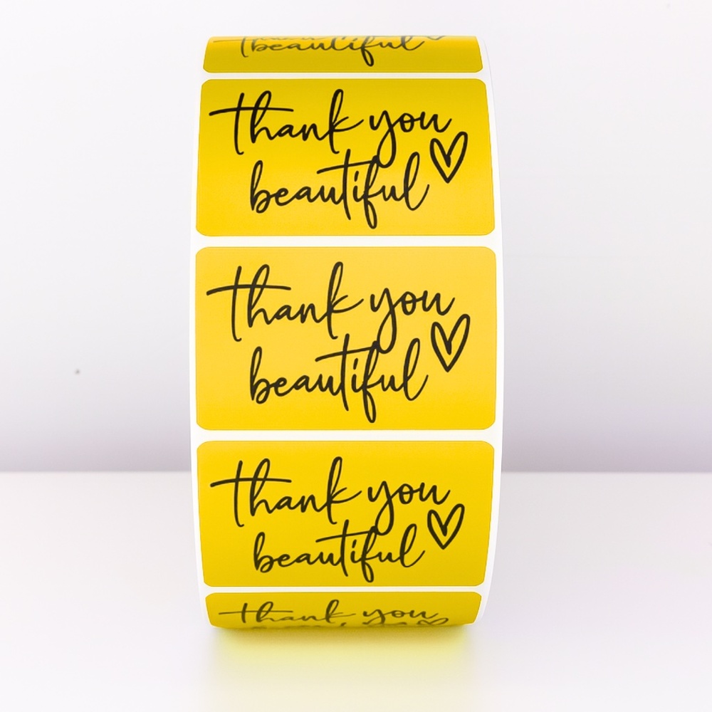 Thank You Beautiful Stickers | Pink Heart Labels for Small Business Packaging - Picture 10 of 11